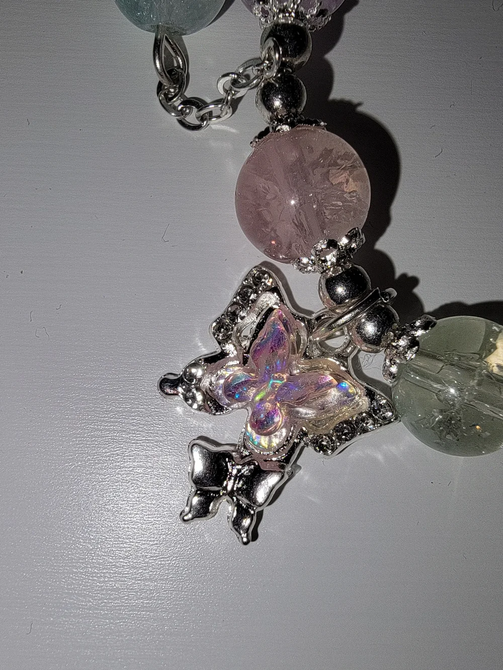 Beaded Butterfly Charm Bracelet Fairycore Cottagecore